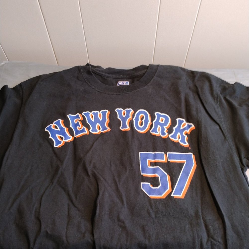 CSA Mets Santana # 57 Black T Shirt Large